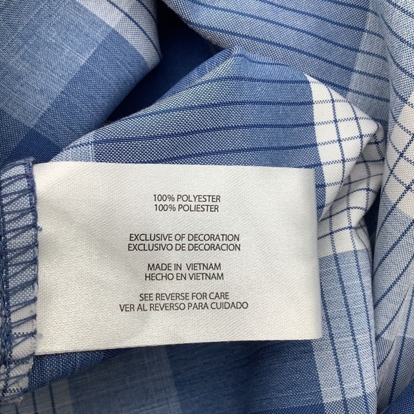 Orvis Mens Classic Collection Short Sleeve Button Up Shirt Blue Plaid Size Large - Picture 6 of 7